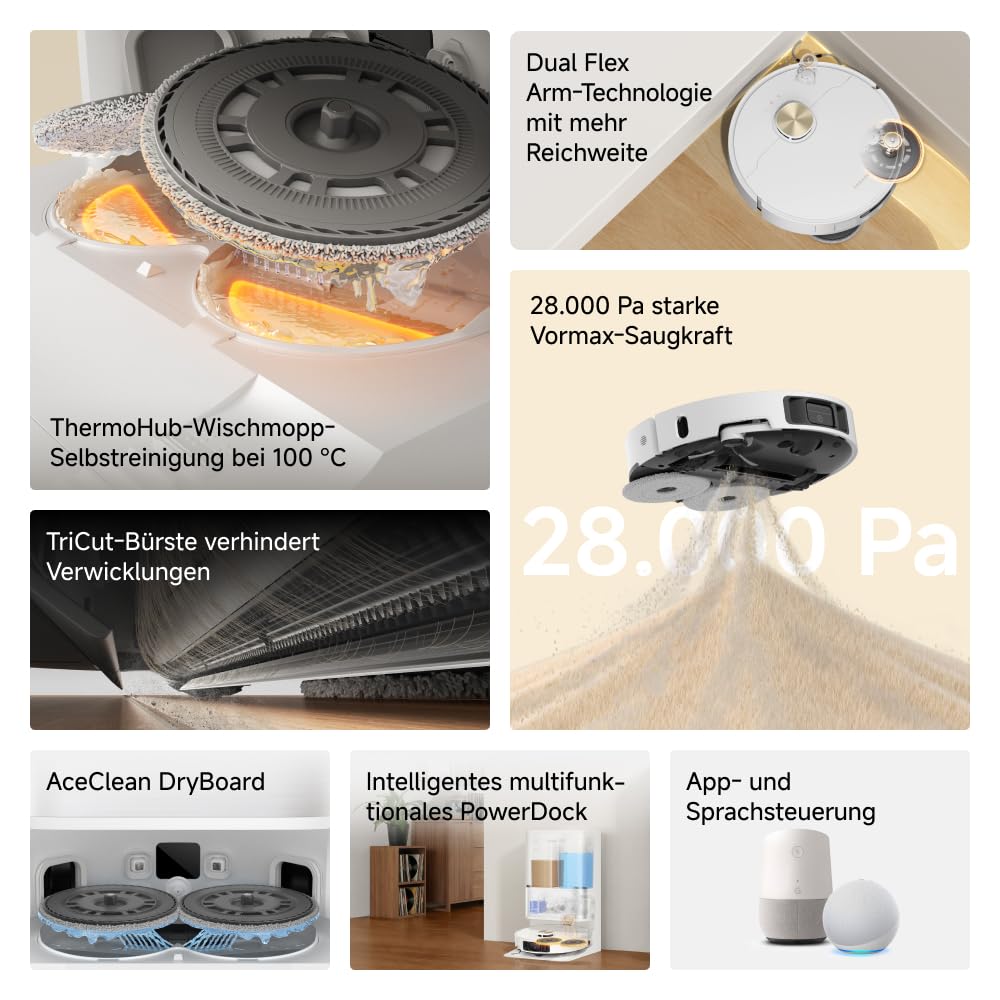 dreame L50 Ultra AE vacuum and mop robot With automatic emptying and mop self-cleaning at 100 ° C, 28,000 Pa suction power, obstacle avoidance and 360 ° navigation - RLL51SE
