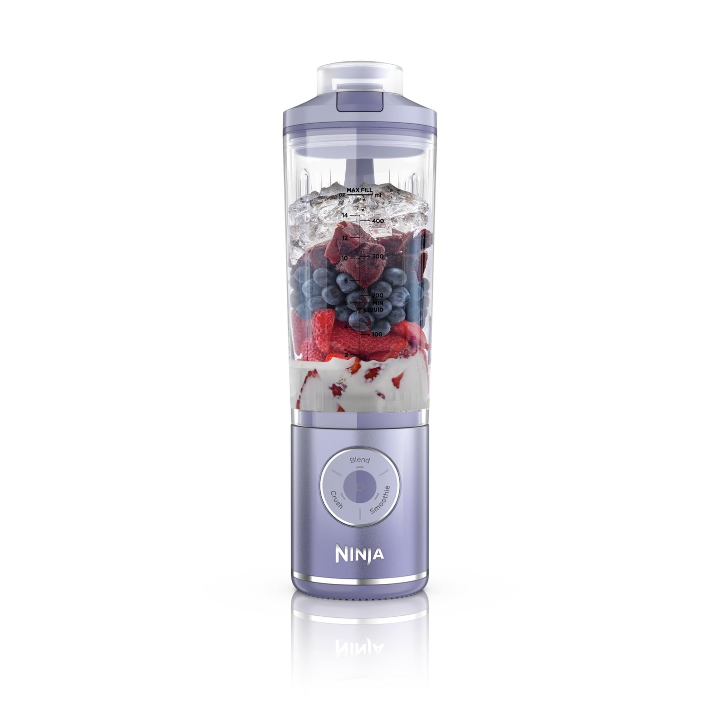 Ninja Blast Max Portable Blender/Smoothie Maker, 570ml, Rechargeable, Blending Cup & Leakproof Lid, 3 Functions, Smoothies, Protein Shakes, Lavender BC251EULD
