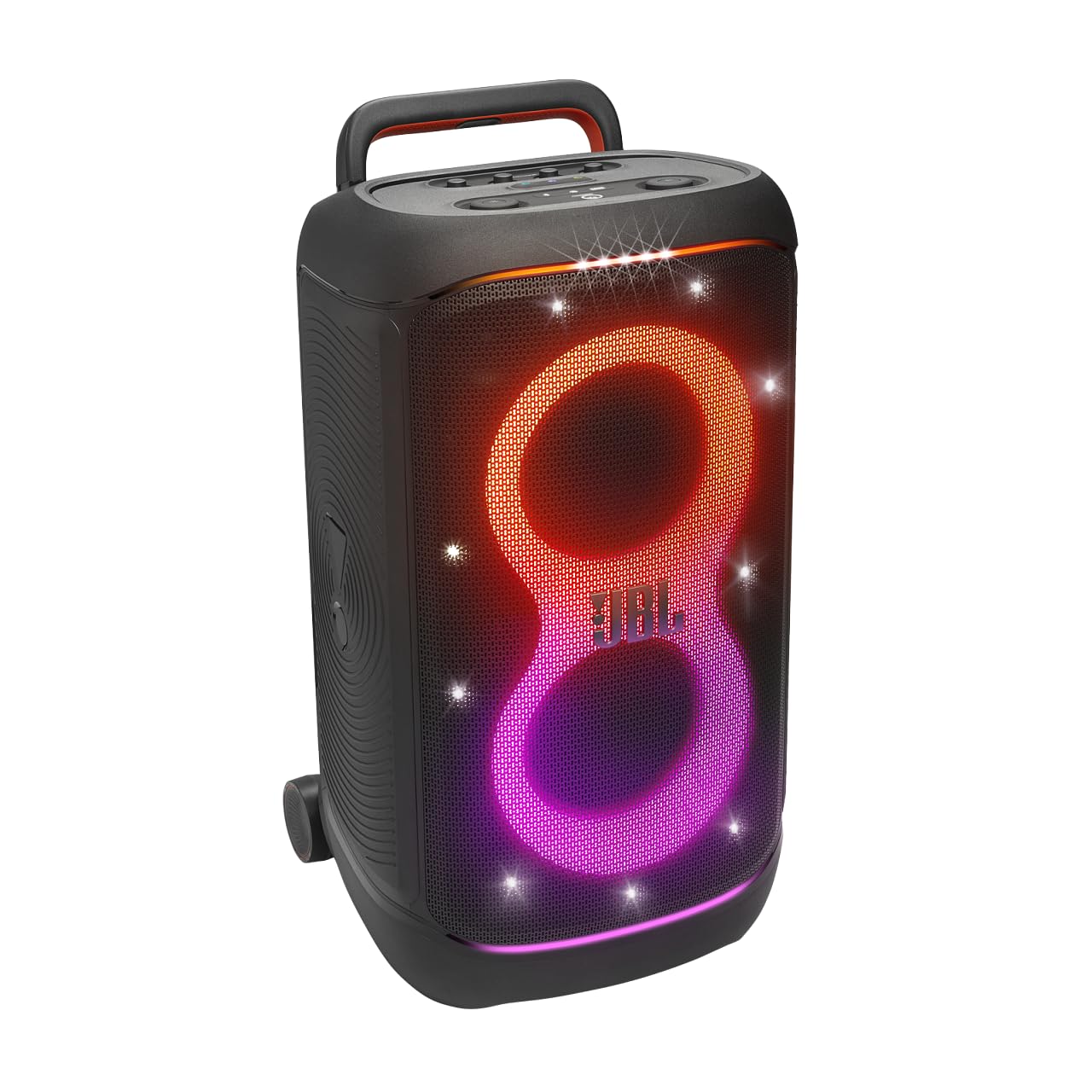 JBL PartyBox 520, Wireless Bluetooth Party Speaker, 15 Hour Playtime, Portable Design, Dynamic Light Show, IPX4 Splashproof, Multi-Speaker Connection, AI Sound Boost, Black - JBLPARTYBOX520EU