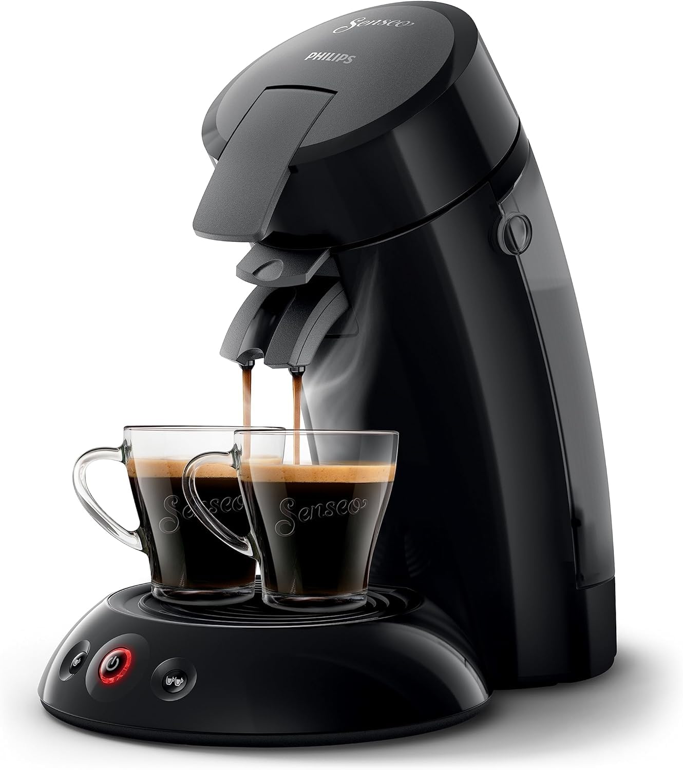 Philips Senseo Original coffee pad machine with Crema Plus, 1450 W, 0.7 liters, 21.3 x 31.5 x 33 cm, black (HD6553/67)