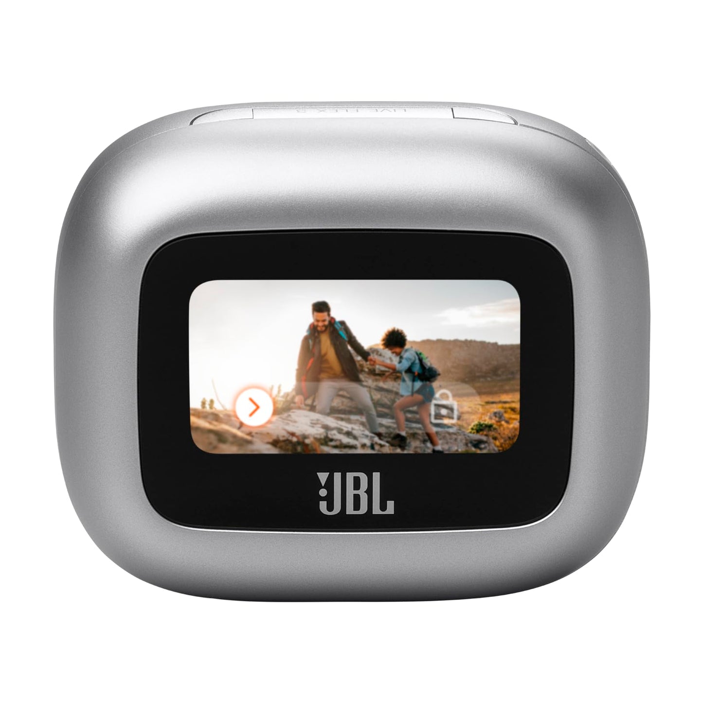 JBL Live Flex 3, wireless earbud headphones with Bluetooth, 50 hours of battery life, True Adaptive Noise Canceling and high-resolution JBL Signature Sound, IP54 waterproof, with earplugs, silver - JBLLIVEFLEX3SIL