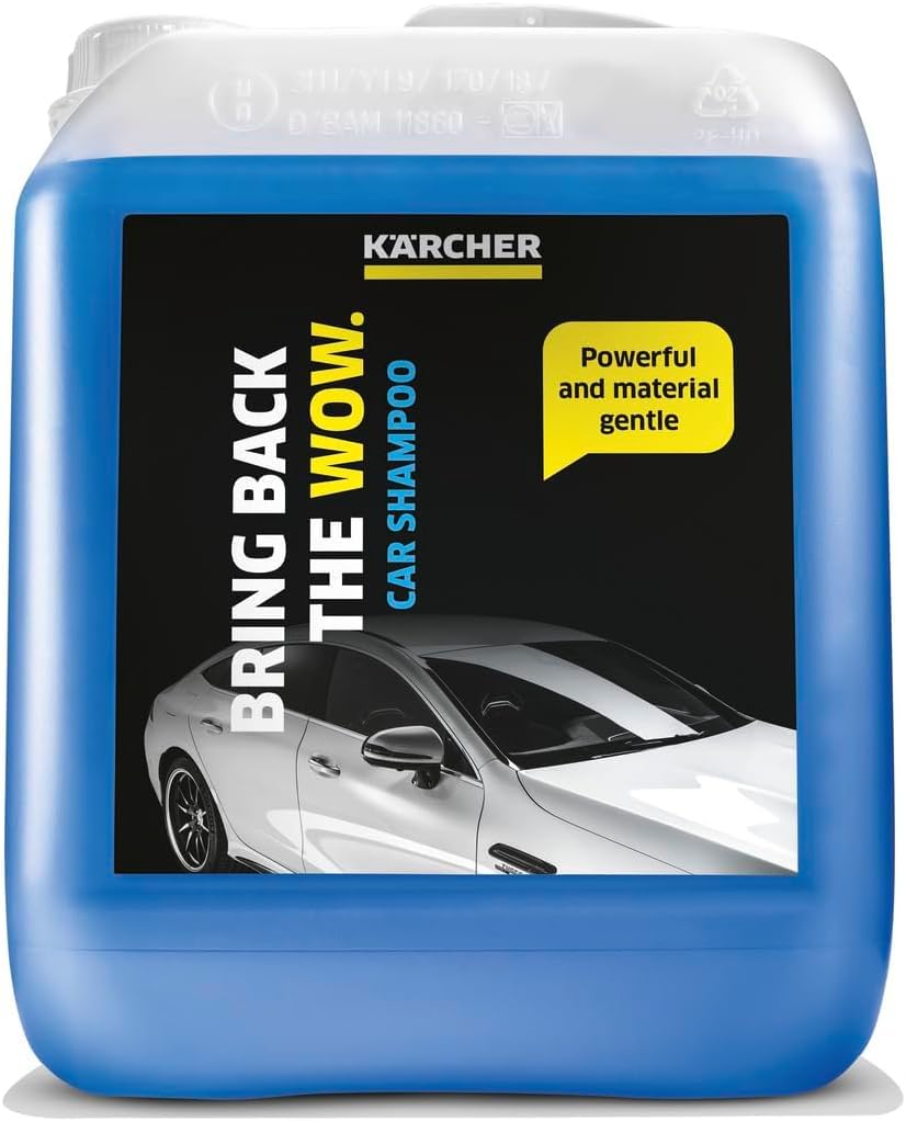 Kärcher WB 7 Plus 3-in-1 Wash Brush, 3 functions: Foam nozzle & car shampoo RM 619 (5 l) for thorough cleaning of paint and plastic surfaces.