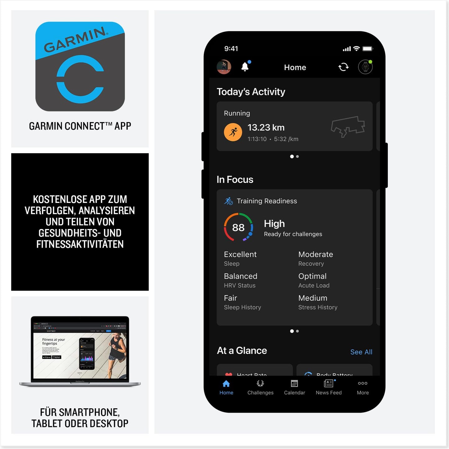 Garmin Instinct 3 45mm AMOLED – multisport smartwatch, 1.2" display, up to 18 days battery life, 80+ sports apps, navigation function, smart features, LED flashlight, waterproof - 010-02936-02