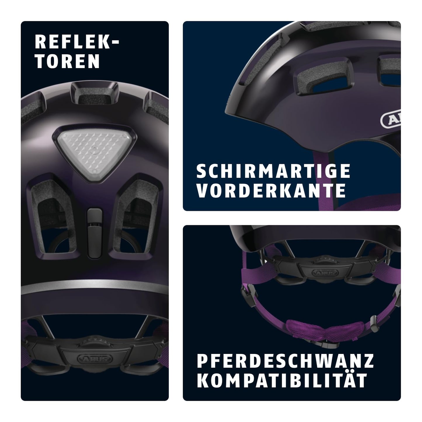ABUS 40166 bicycle helmet, black/purple (violet), S (48-54 cm)