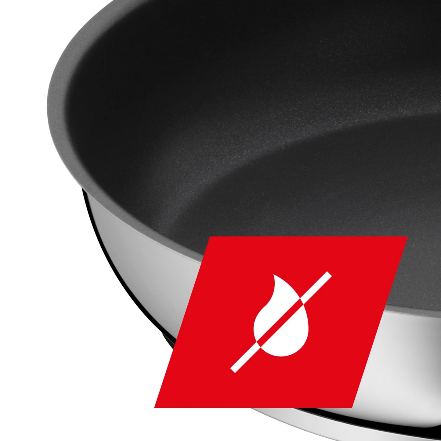 Silit Calabria 2-piece induction pan set, 2 frying pans 24, 28 cm, polished stainless steel, non-stick coating, oven-safe, heat-reducing handle, wide pouring rim, suitable for induction - 2133305491