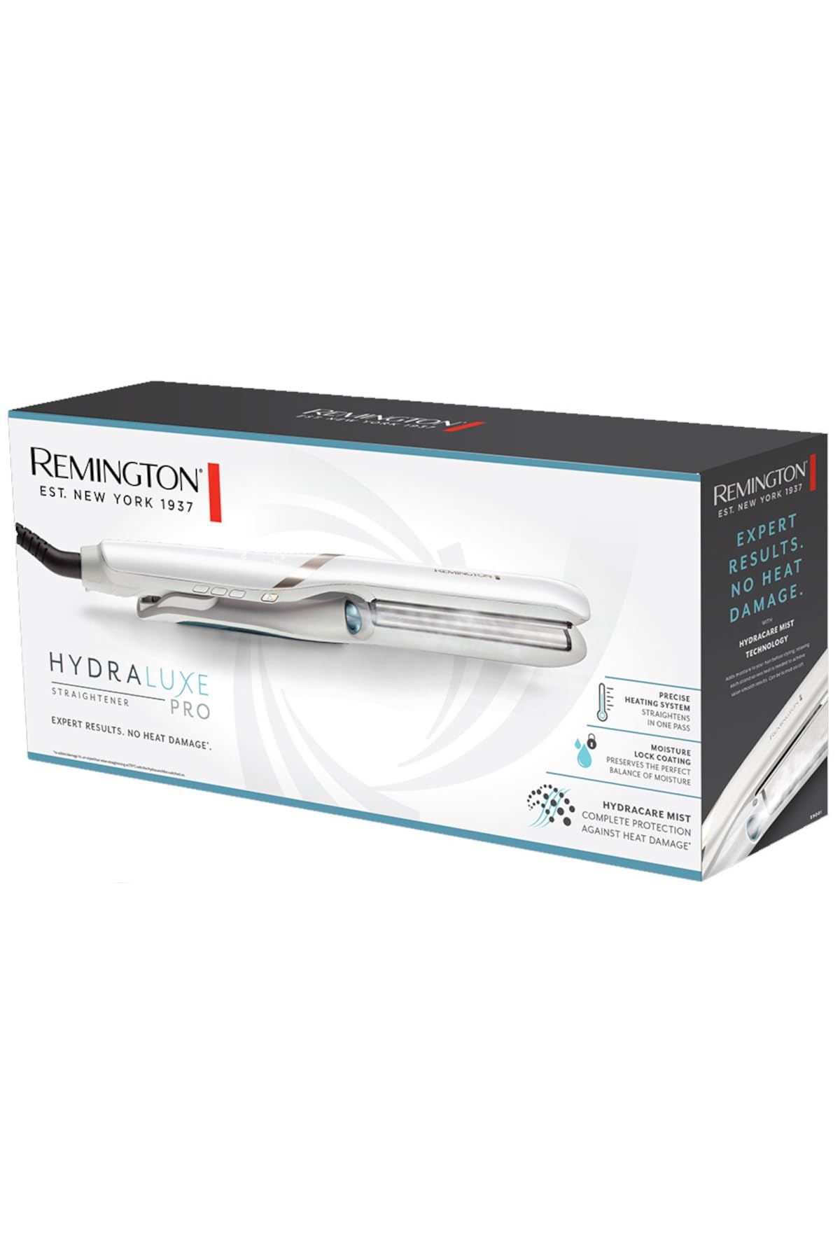 Remington Straightener [Test Winner] Hydraluxe Pro (Mist Technology "Hydracare" for long-lasting results without heat damage, moisture-retaining ceramic coating) Hair Straightener S9001 - 45704560100