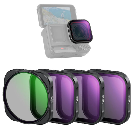 NEEWER Pack of 4 ND Filters Compatible with Insta360 Ace Pro/Ace Pro 2, CPL + ND8 + ND16 + ND32, Not compatible with updated version of the newly designed round octagonal lens protector, FL-C30 - 10106939