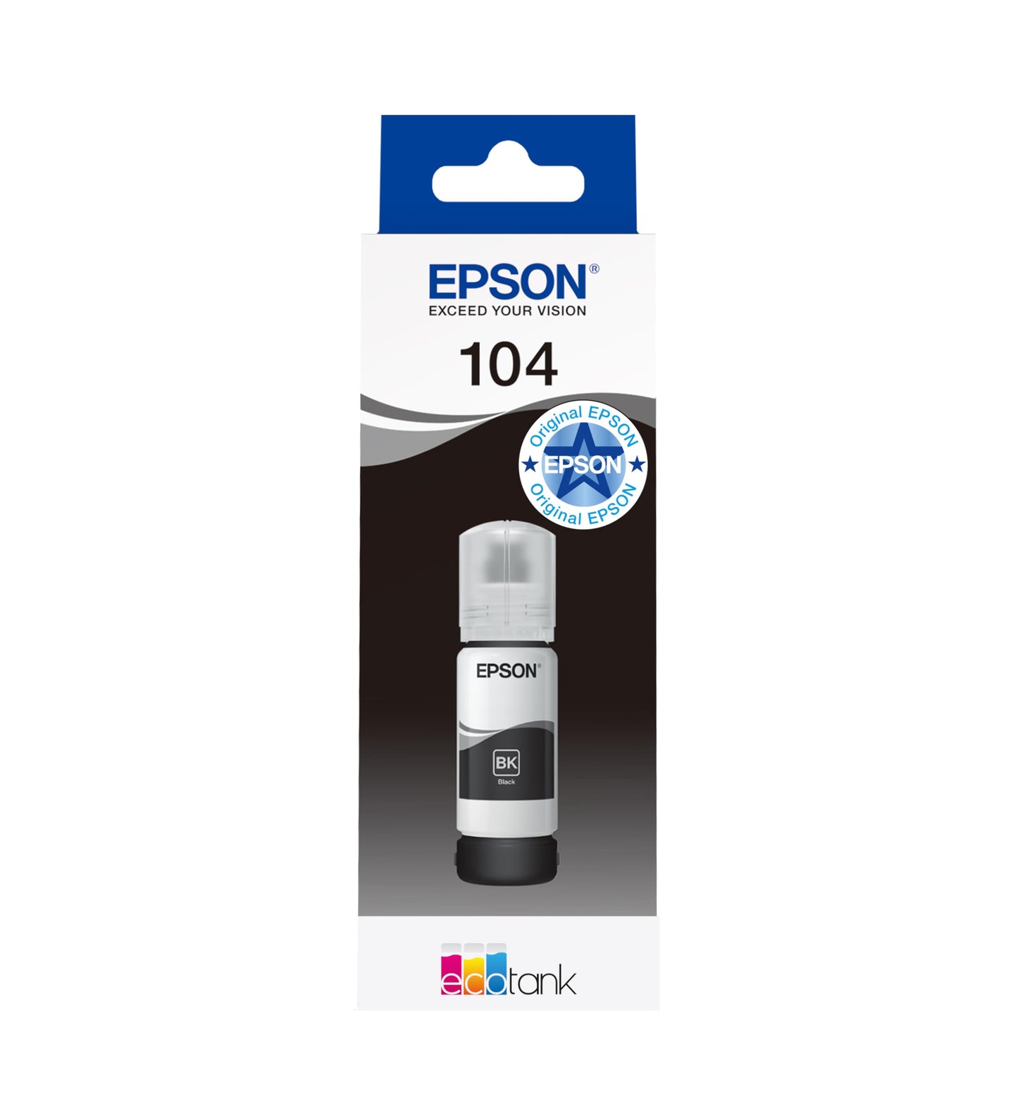 Epson EcoTank 104 Original Ink Bottle | Black| High yield – Up to 4,500 pages | Brand quality for optimal results - EP65580
