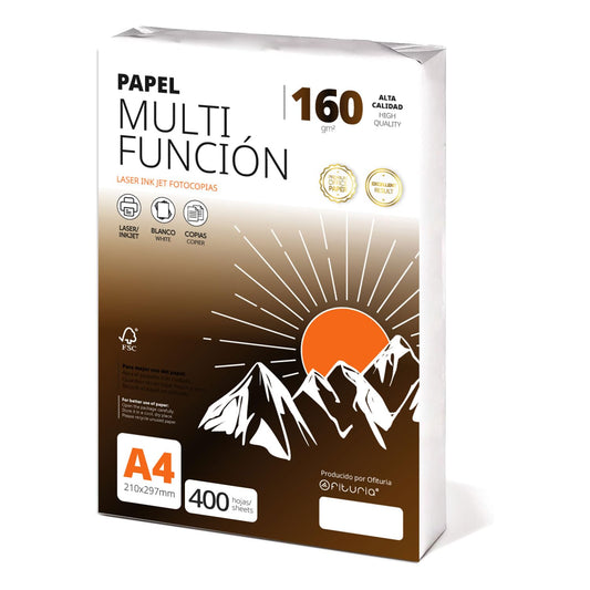 Ofituria Copy Paper A4 160g/m2 400 Sheets Multipurpose Paper for Laser and Inkjet Printers Copier Office Supplies School Supplies Pack of 400 Sheets 160g - COM0573