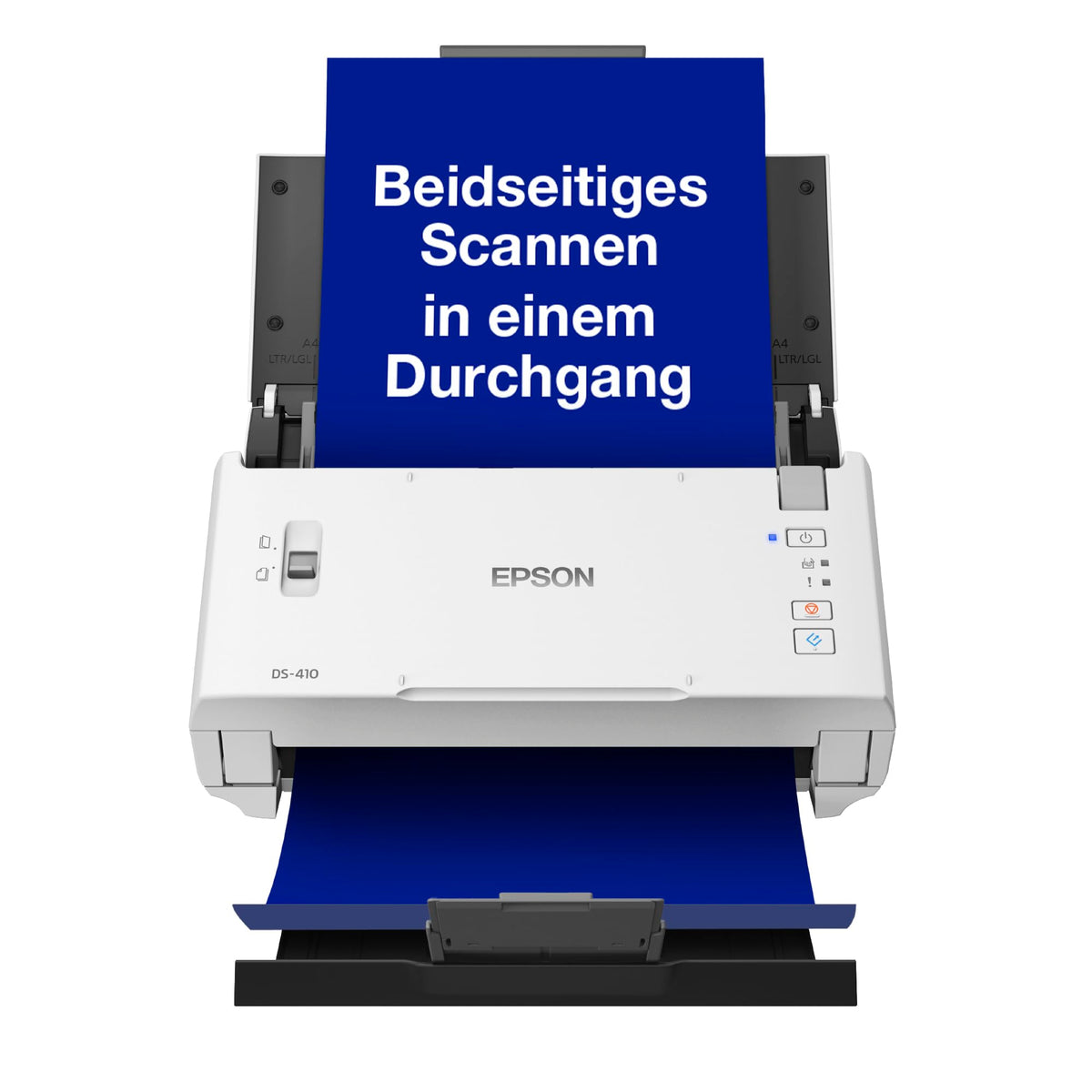 Workforce DS-410: Scanner de birou compact A4 cu alimentare de hârtie, alimentator automat de documente pentru 50 de foi și software Epson Document Capture Pro. - B11B249401