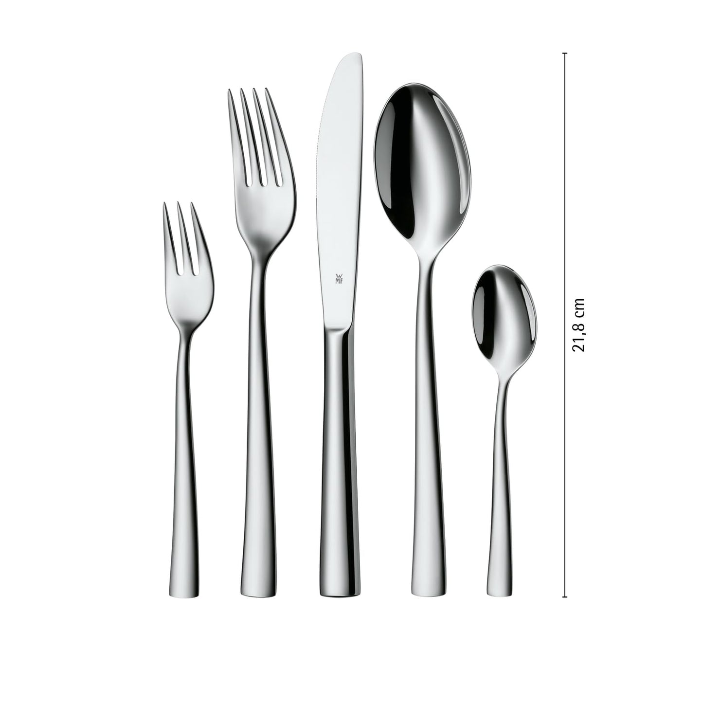 WMF Philadelphia cutlery set for 6 people, 30 pieces, monobloc knife, Cromargan stainless steel polished, shiny, dishwasher safe - 1166916040