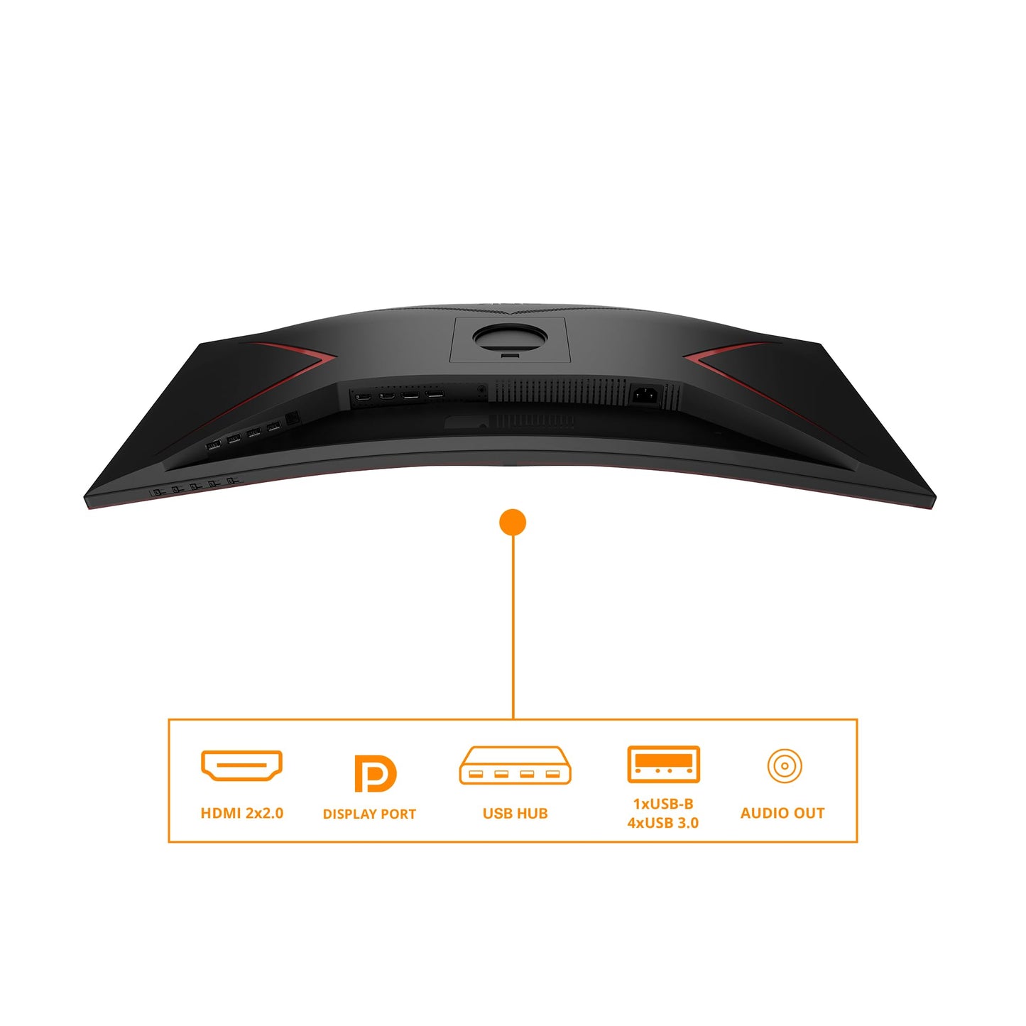 AOC CU34G2XPD/BK 34 inch curved, UW-QHD USB hub gaming monitor, 180Hz, Fast VA panel, 1ms GtG, HDR400, FreeSync Premium, height adjustment, (3440x1440 HDMI 2X 2.0 DP 2X 1.4) black/red - CU34G2XPD/BK/39