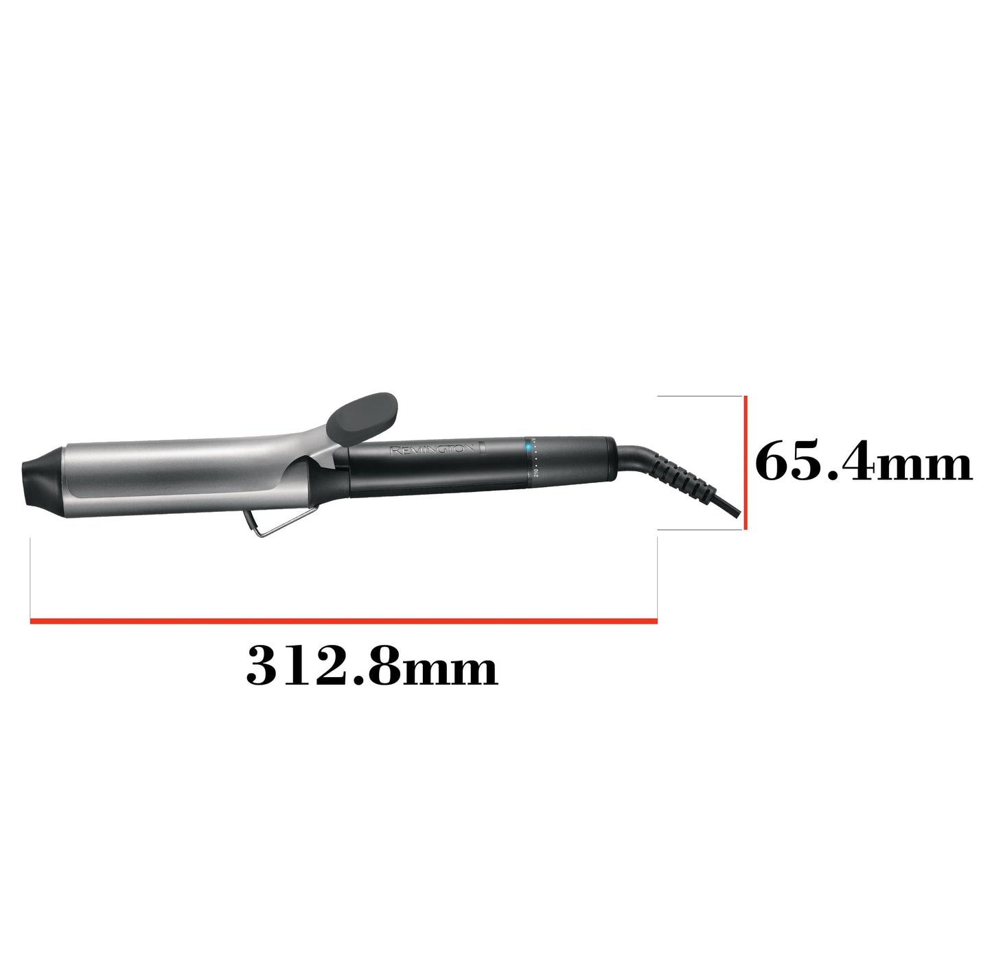 Remington curling iron large curls [38mm] Pro Big Curl (4-fold protection, anti-static ceramic tourmaline coating) digital display up to 210°C, with clamp, natural waves, black, CI5538