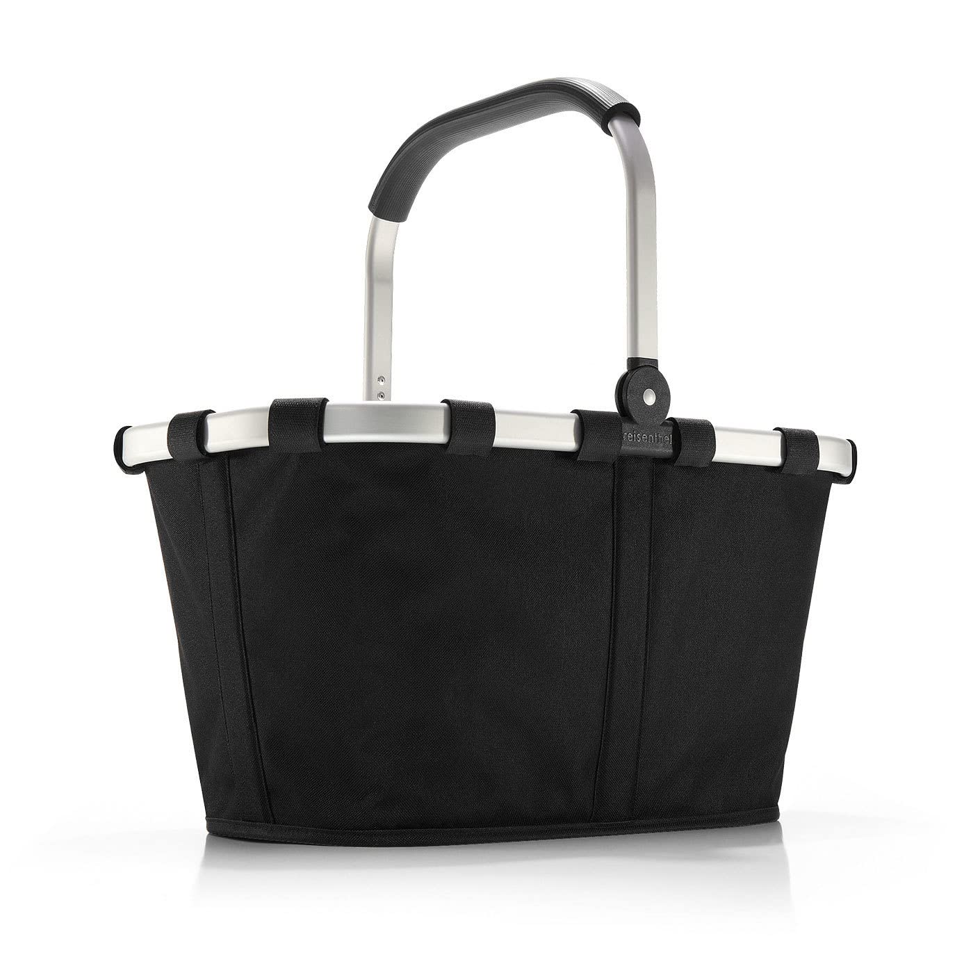 reisenthel carrybag in black – sturdy shopping basket with plenty of storage space and practical inner pocket – elegant and water-repellent design - BK7003