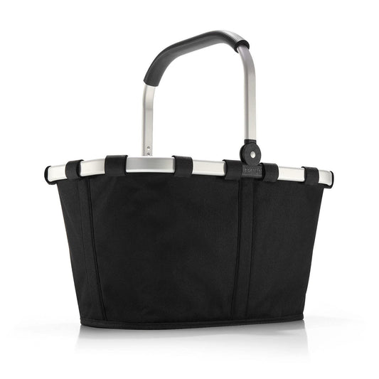 reisenthel carrybag in black – sturdy shopping basket with plenty of storage space and practical inner pocket – elegant and water-repellent design - BK7003