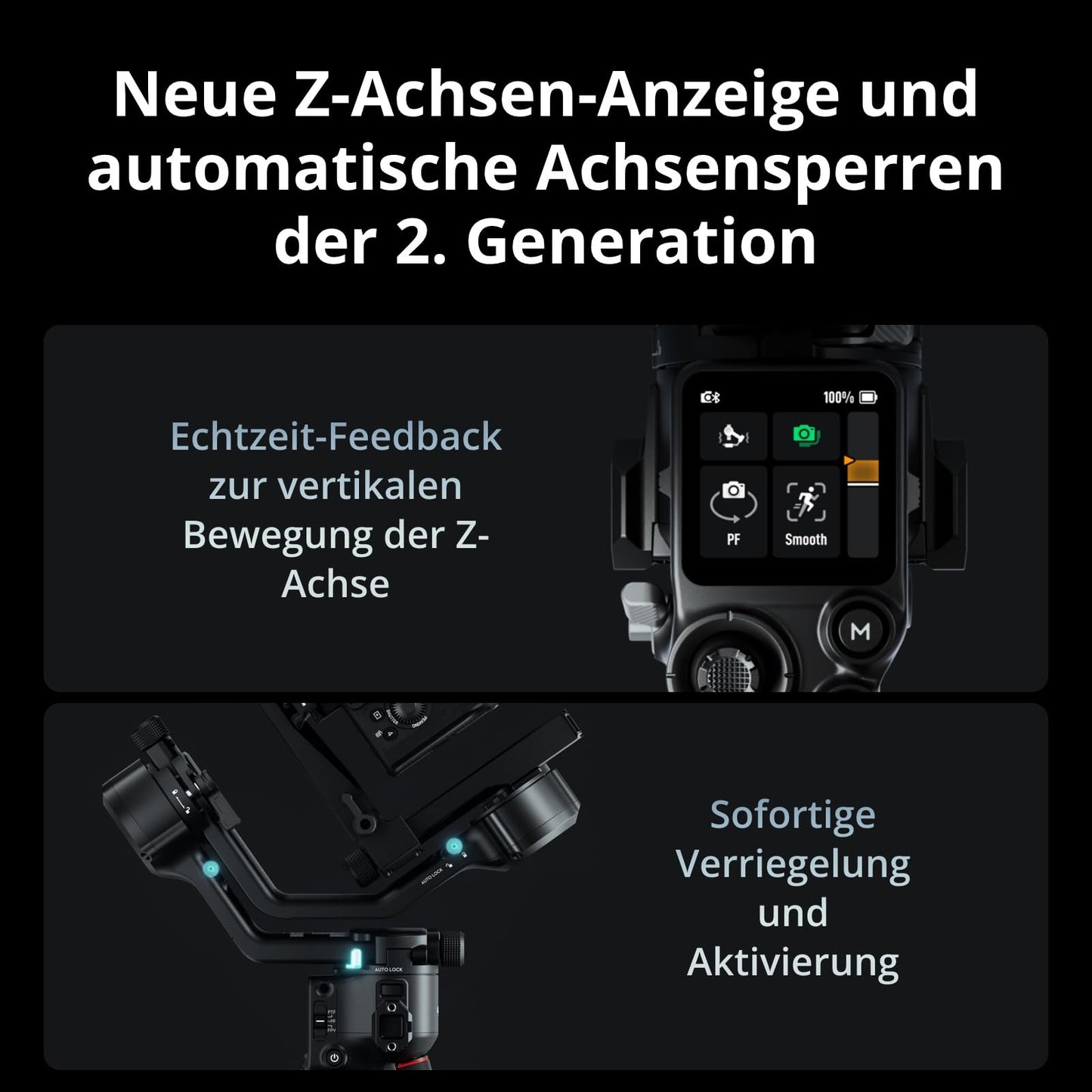 DJI RS 5 Combo, Gimbal Stabilizer for Canon, Sony, Panasonic, Nikon, Fujifilm Cameras, Intelligent Tracking, Electronic Briefcase Handle, Fine Tuning Knobs, New Z-Axis Display - P15C