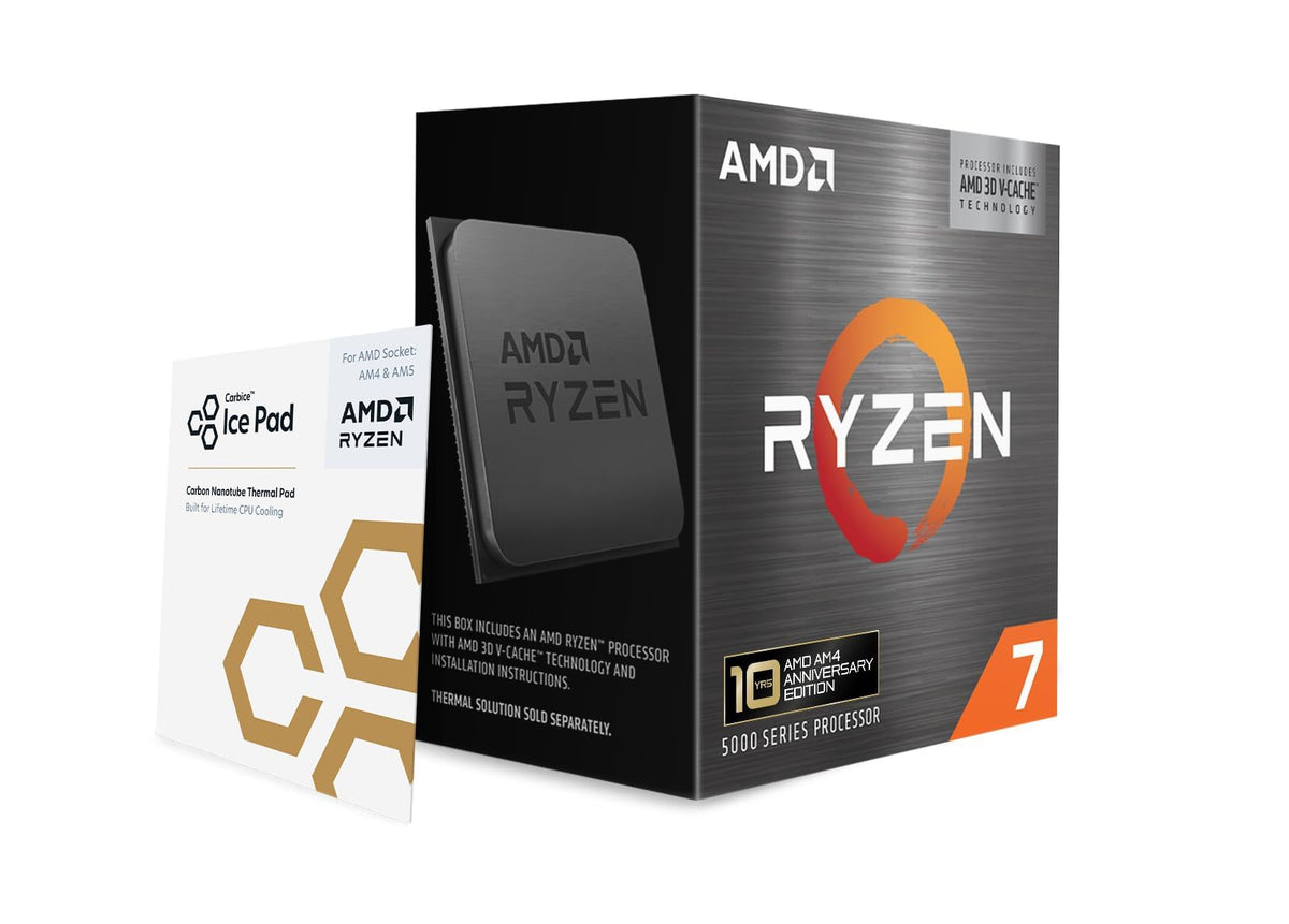 AMD Ryzen 7 5800X3D 10th Anniversary Edition Desktop Processor for AM4 Socket and DDR4 - RYZEN