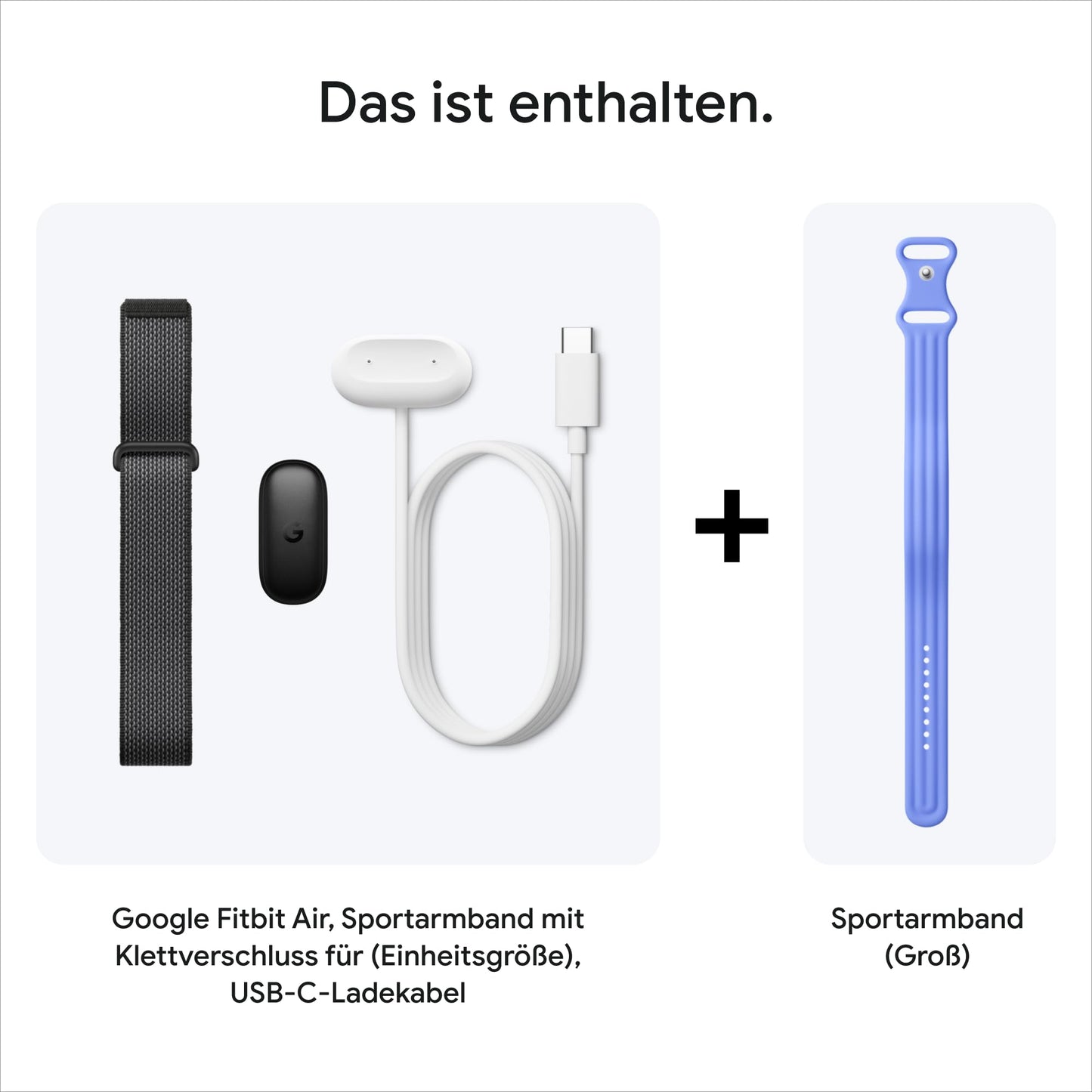 Google Fitbit Air - activity tracker without display with fitness tracking, heart rate measurement - compatible with iOS and Android - Obsidian + sports armband for the Fitbit Air - Lavender, L