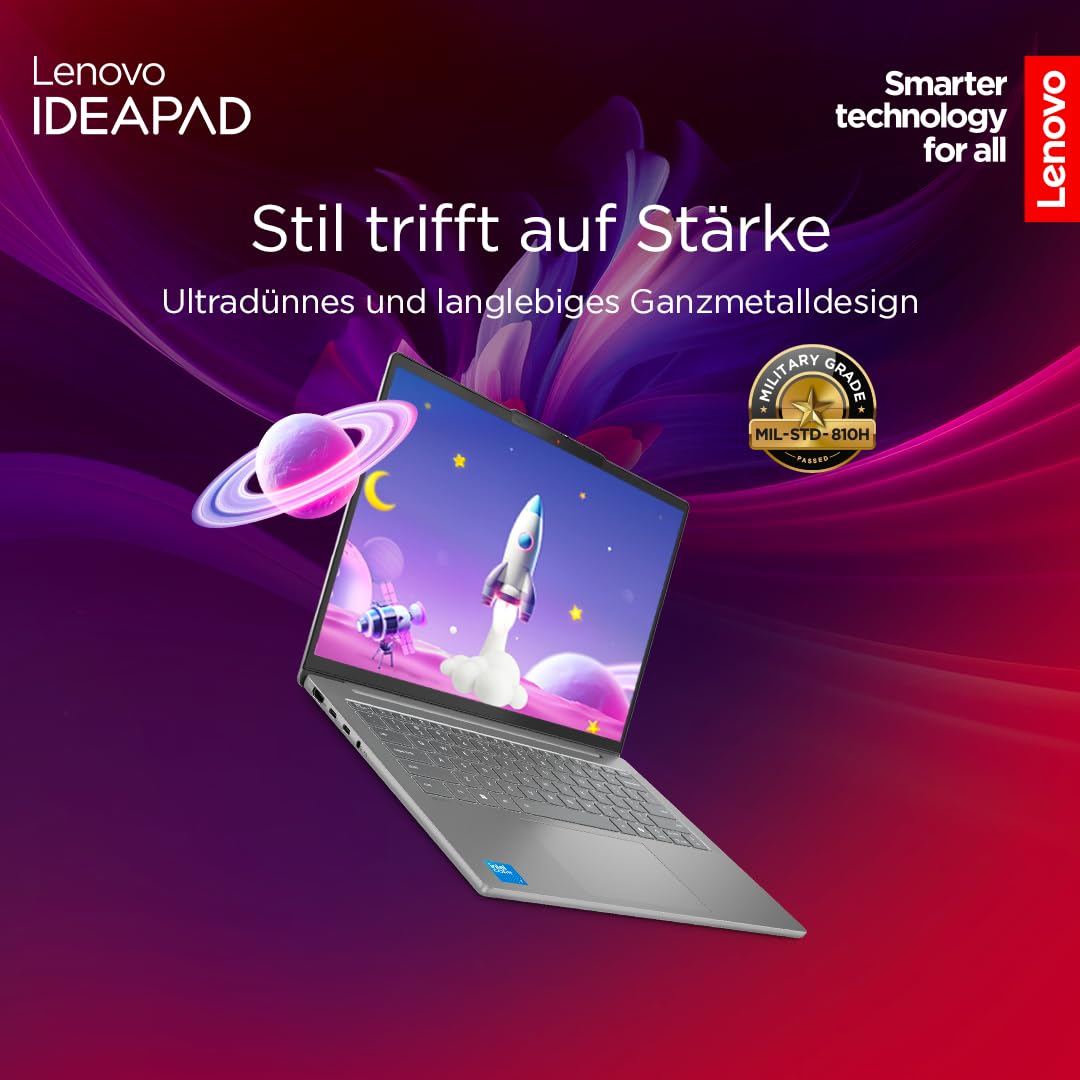 Lenovo IdeaPad Slim 5i Laptop | Ecran OLED WUXGA de 14" | Intel Core i7-13620H | 16GB RAM | 512GB SSD | Intel UHD Grafik | Windows 11 Home | QWERTZ | Luna Grau | 3 luni Premium Care - 83HR005FGE