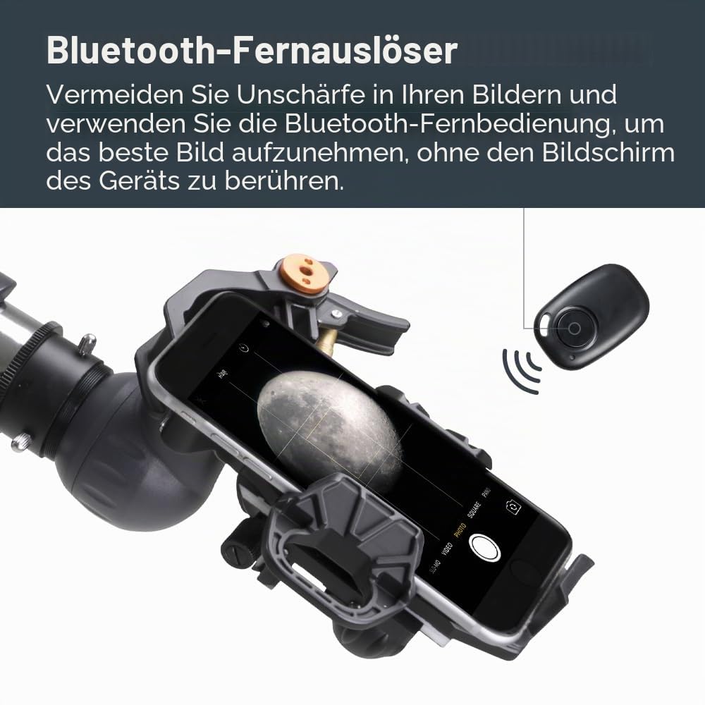 Celestron 81057 NexYZ DX 3-Axis Smartphone Adapter Set with Bluetooth Remote Shutter - Capture images and videos through your telescope, spotting scope, binoculars, monocular and microscope, Black
