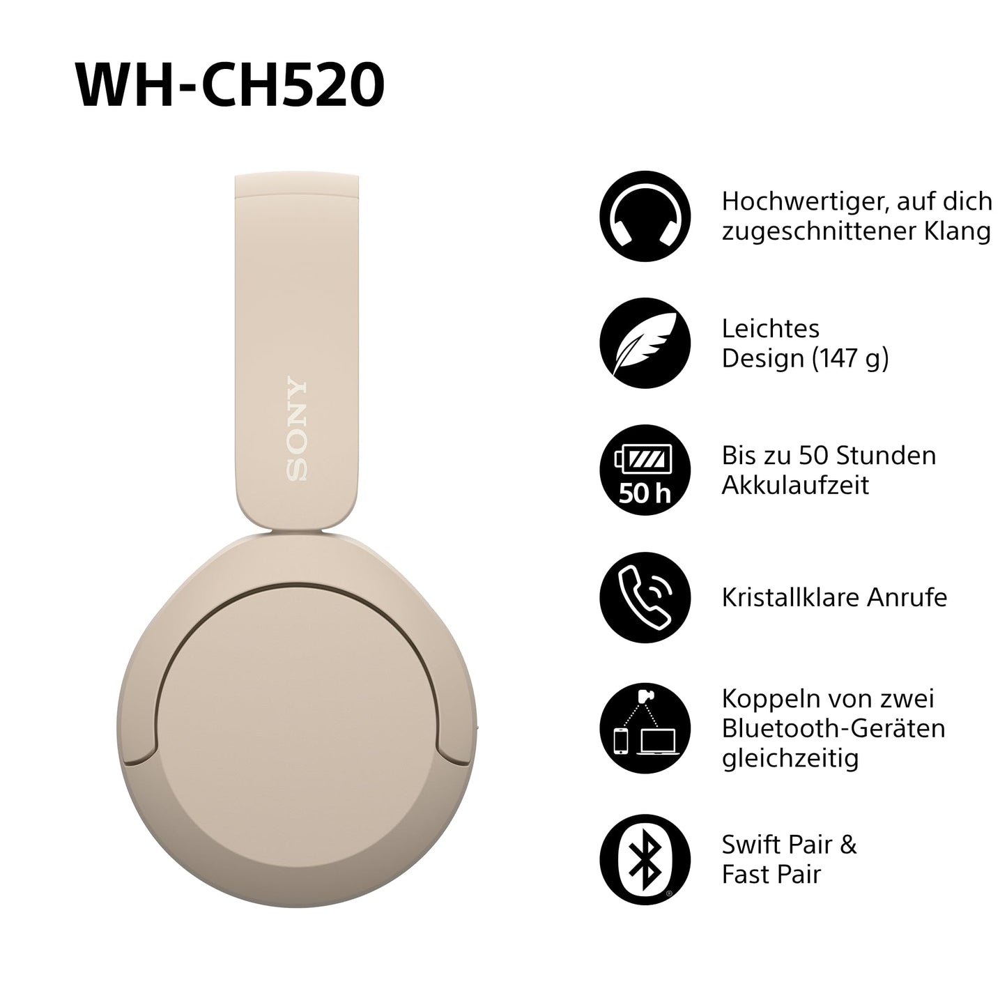 Sony WH-CH520 Beige