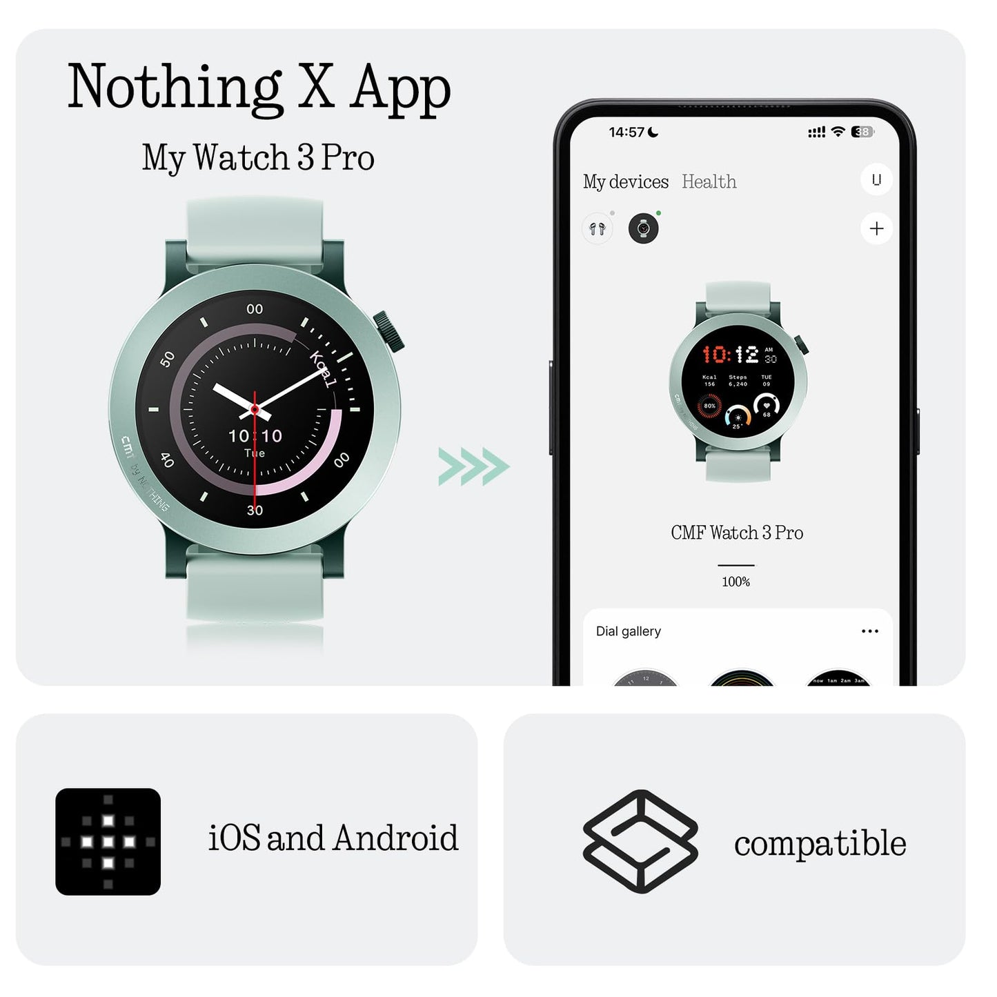 CMF Watch 3 Pro - Smartwatch 1.43" AMOLED, 13 Day Battery, Dual GPS, Bluetooth Calls with AI Noise Reduction, Heart Rate & Sleep Tracking - Orange - D399