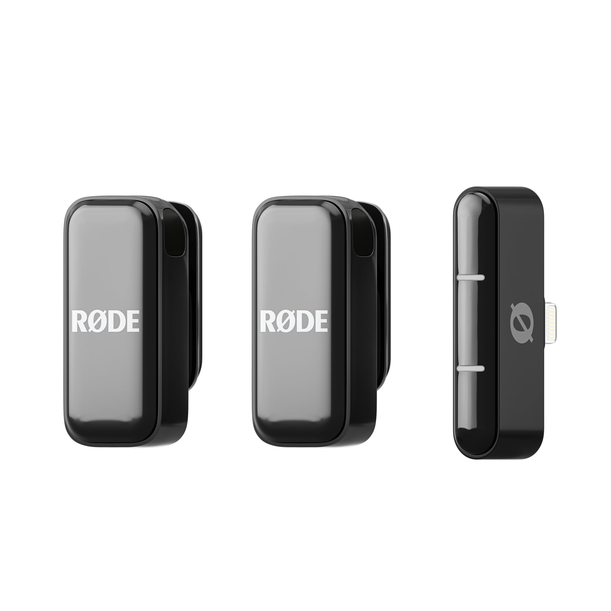 RØDE Wireless Micro - Compact wireless microphone, two microphones with charging case for content creation on the smartphone - Lightning, black - WIMICROL