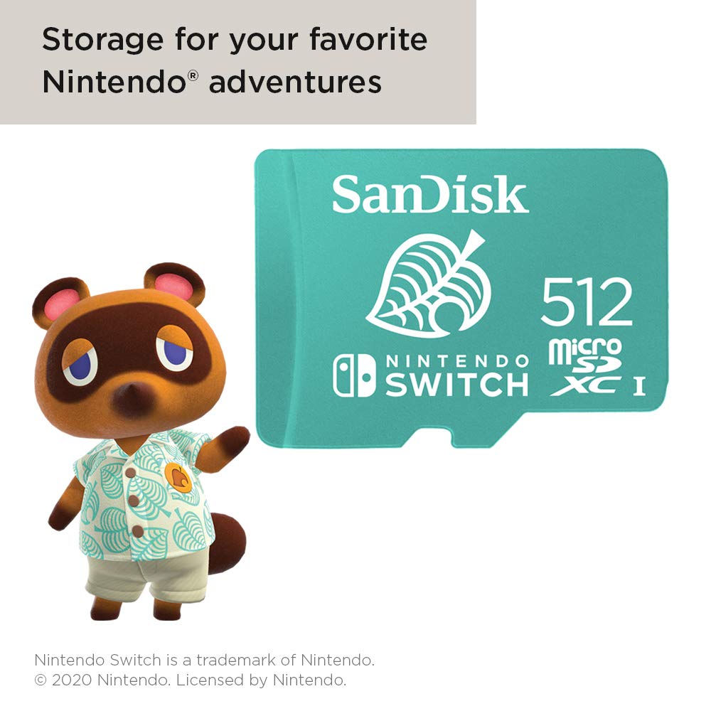 SanDisk microSDXC UHS-I Memory Card for Nintendo Switch - SDSQXAO-512G-GNCZN