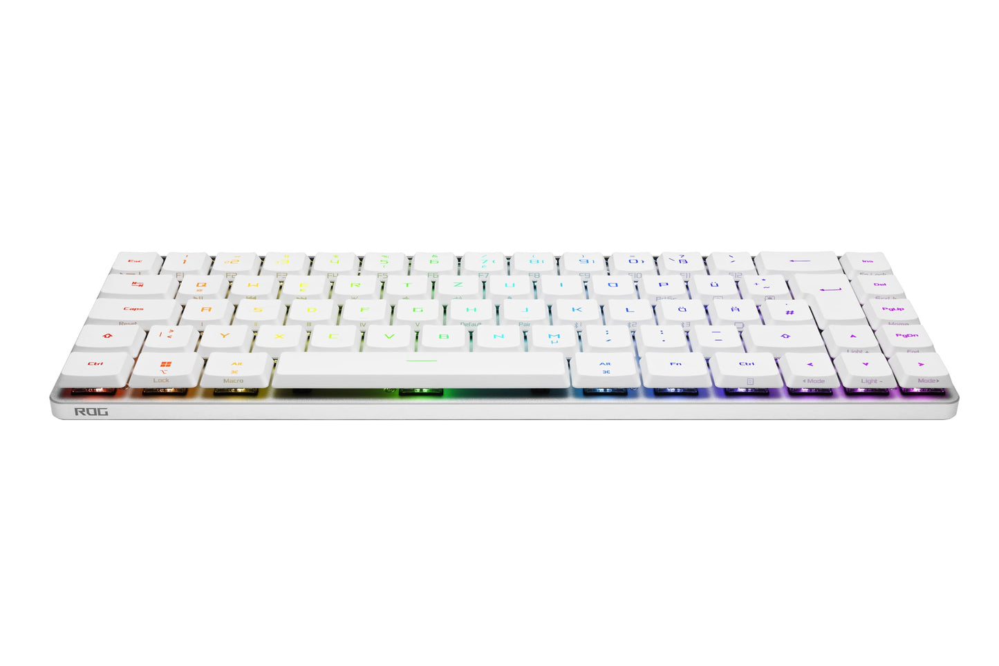ASUS ROG Falchion RX Low Profile 65% Wireless Gaming Keyboard (QWERTY Layout, ROG RX Low Profile Optical Switches, Bluetooth, 2.4GHz RF Wireless, Wired USB, MacOS Compatible, White) - 90MP03EC-BKDA10
