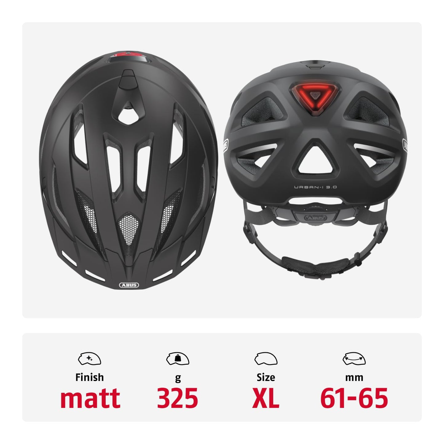 ABUS 86853 bicycle helmet, black (velvet black), XL (61-65 cm)