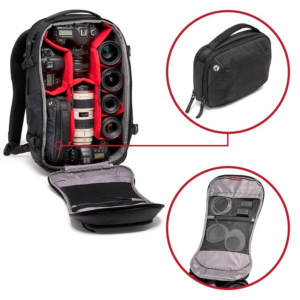 Manfrotto PRO Light Flexloader L, Professional Backpack for Cameras, Expandable Bag for 3-Axis Gimbal Stabilizer, Multiple Tripod Mounting Points, Interchangeable Compartments, Black - MB