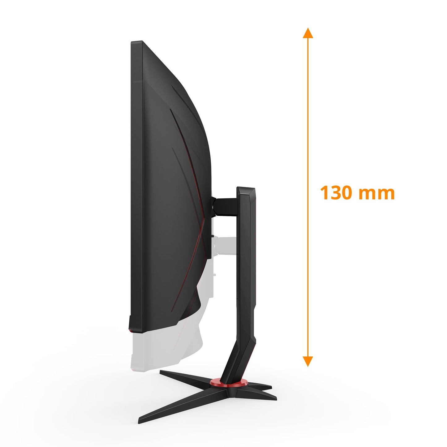 AOC CU34G2XPD/BK 34 inch curved, UW-QHD USB hub gaming monitor, 180Hz, Fast VA panel, 1ms GtG, HDR400, FreeSync Premium, height adjustment, (3440x1440 HDMI 2X 2.0 DP 2X 1.4) black/red - CU34G2XPD/BK/39