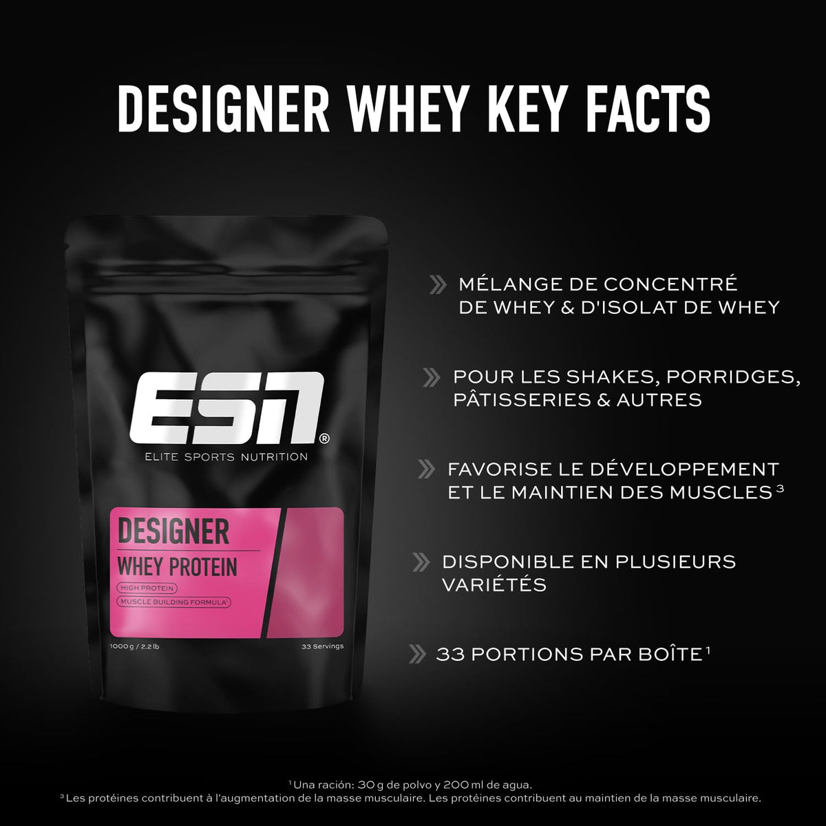 Pulbere de proteine ESN Designer Whey, Cereale cu scorțișoară, 1 kg - P-ESN1001c
