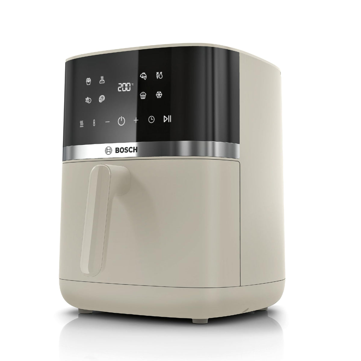 Bosch Series 4 Hot Air Fryer, XL Air Fryer, cream, 6.1 L capacity, 7 preset programs, defrost and keep warm function, touchscreen, up to 60% faster cooking, MAF462C0