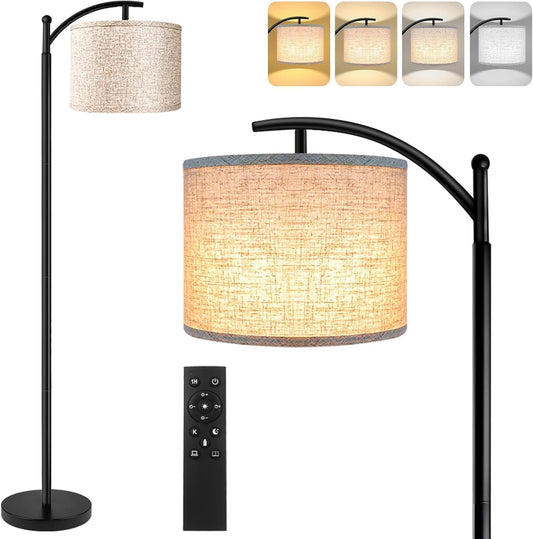 ROTTOGOON Floor Lamp for Living Room 4 Color Temperatures LED Floor Lamp with Remote Control and Foot Switch LED Bulb Included Modern Floor Light for Bedroom Study Office - YSFP050PB1-EU