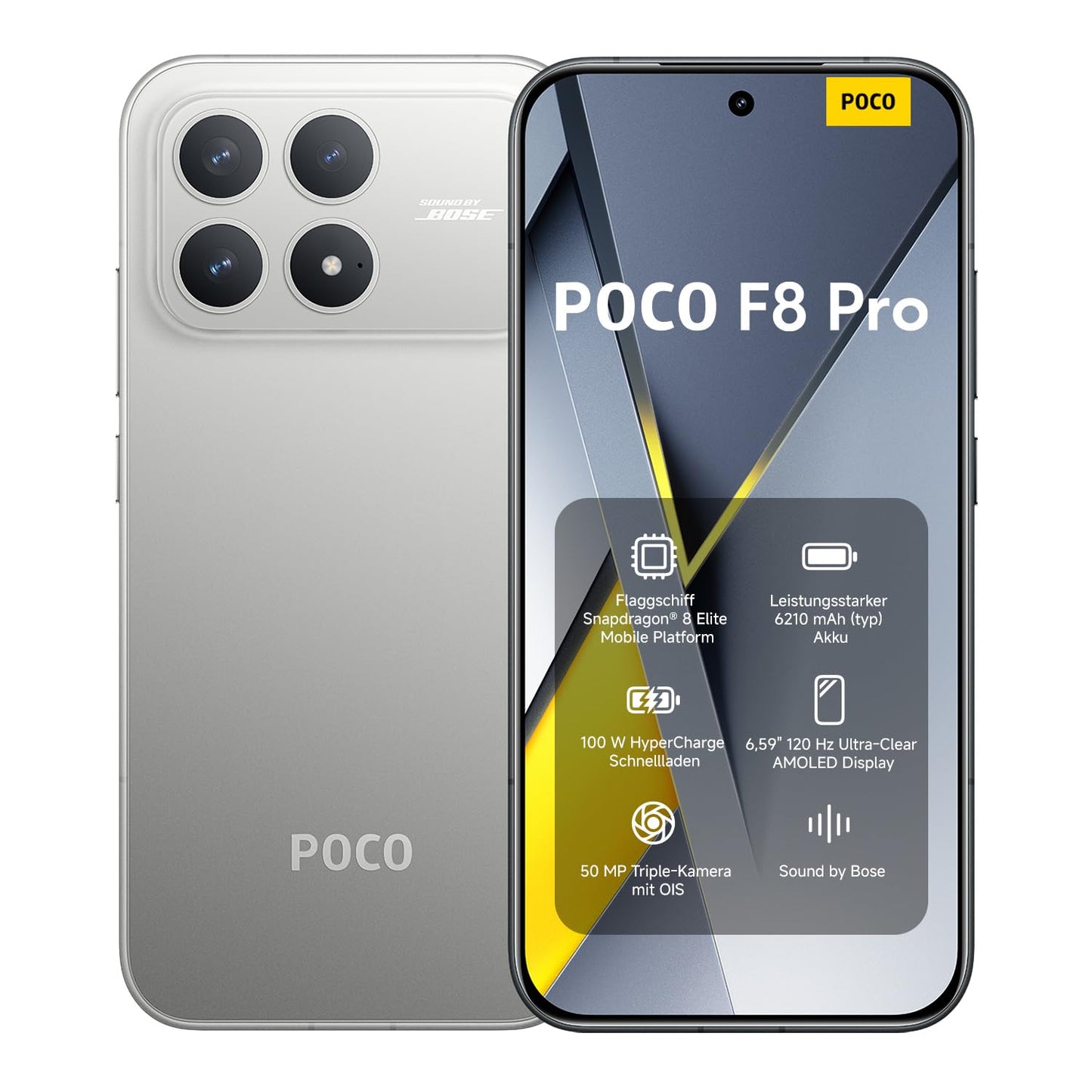 XIAOMI Poco F8 Pro Smartphone, 12+512GB, 6210mAh, 50MP, Titanium