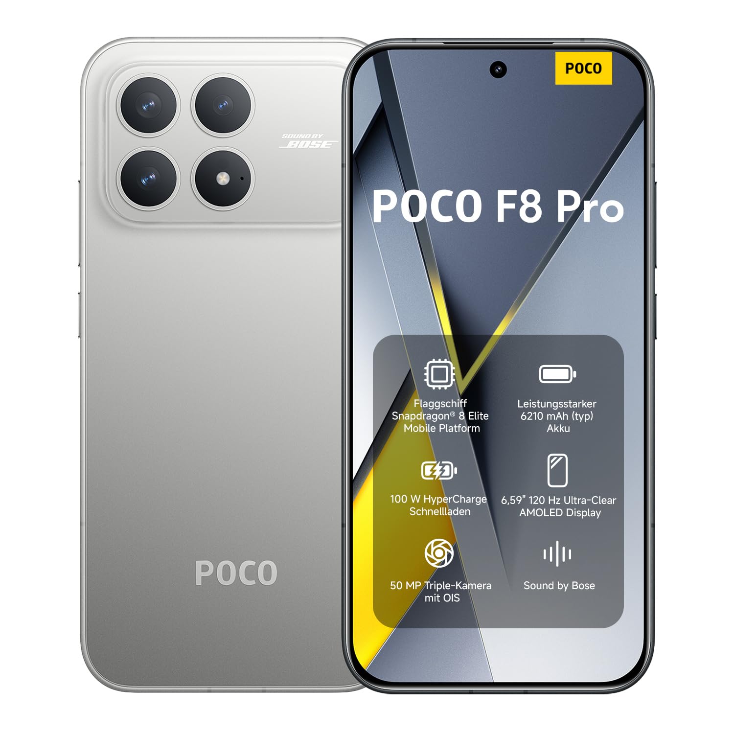 XIAOMI Poco F8 Pro Smartphone, 12+512GB, 6210mAh, 50MP, Titanium