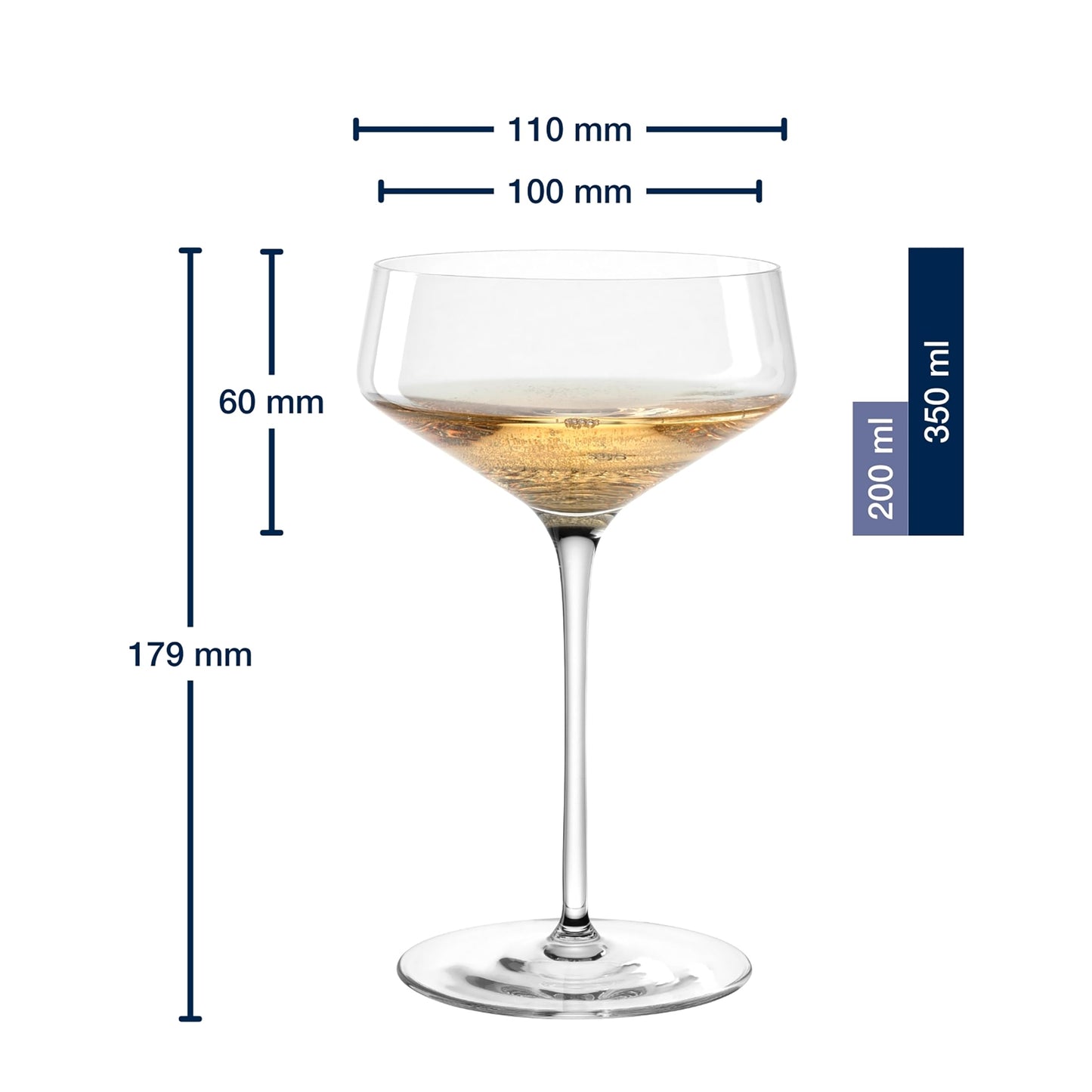 LEONARDO HOME PUCCINI champagne bowl • 6 pieces • Cocktail glass • Champagne glass • Classic shape • Elegant design • Ideal for aperitifs and desserts • Dishwasher safe • 350 ml • 069593