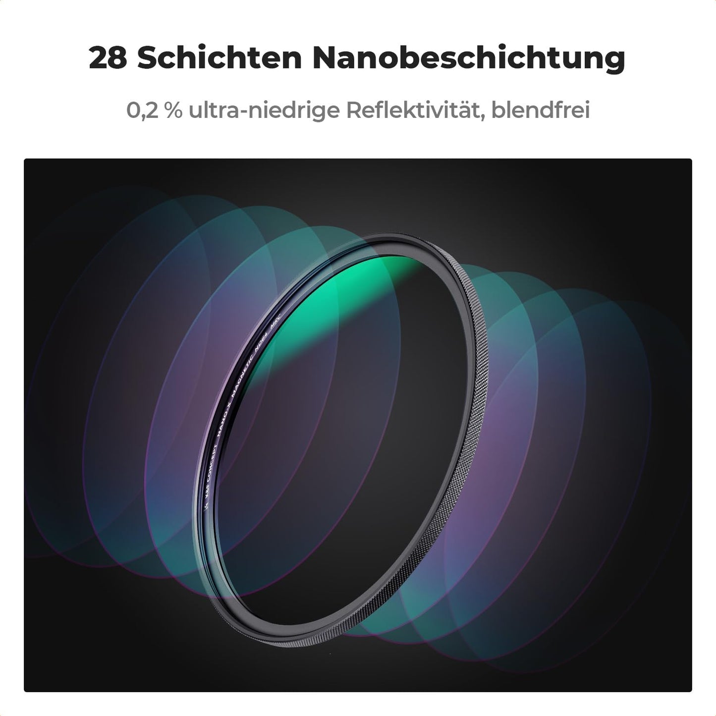 K&F CONCEPT 77mm ND Filter Gray Filter ND64 (6 Stop) Magnetic V1 - SKU.1743