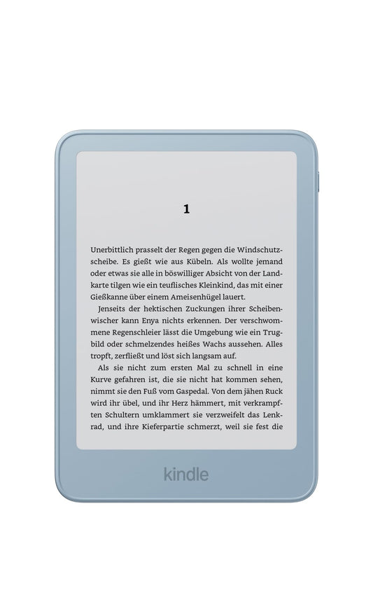 Amazon Kindle 32 GB (latest generation), thinner, new aluminum design, 6-inch display, ad-free - Alpine Blue Aluminum - LP38MA