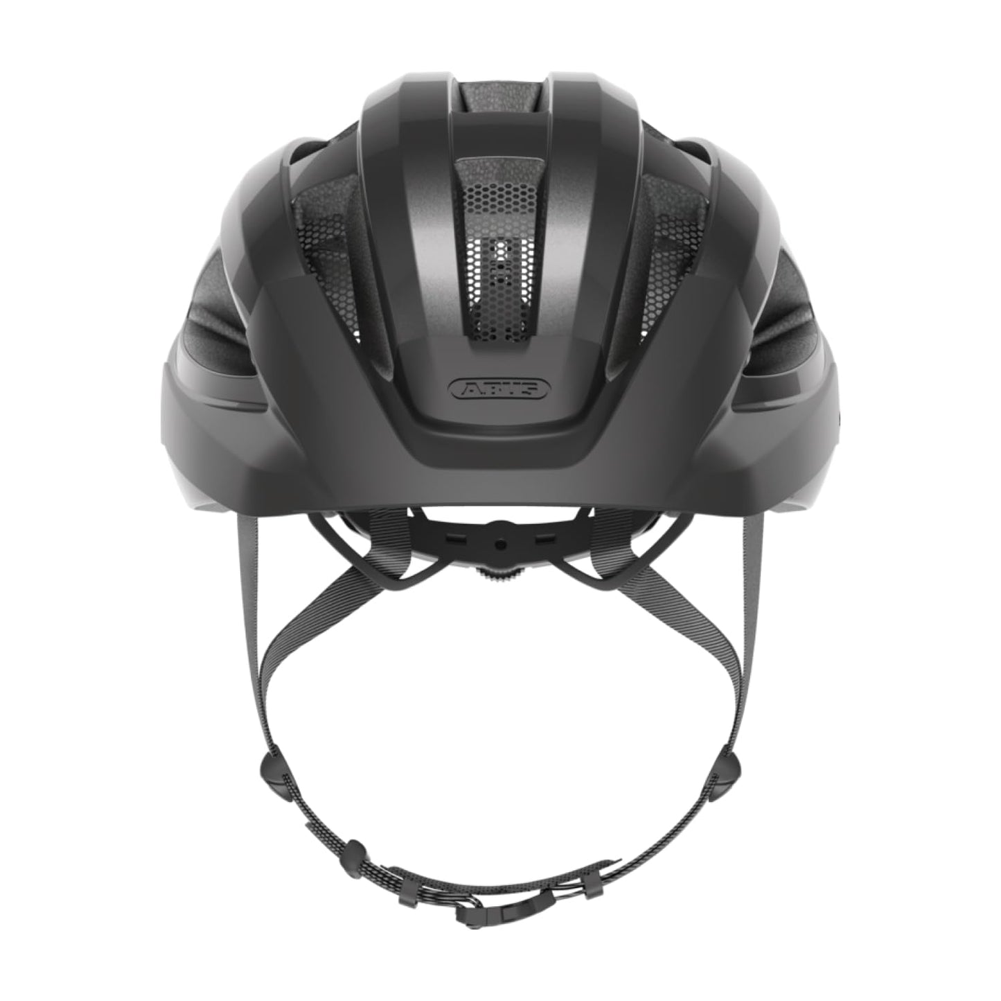 ABUS road bike helmet Macator - sporty bike helmet for beginners - also for pigtail wearers - for men and women - titanium (glossy gray), size M - 87216