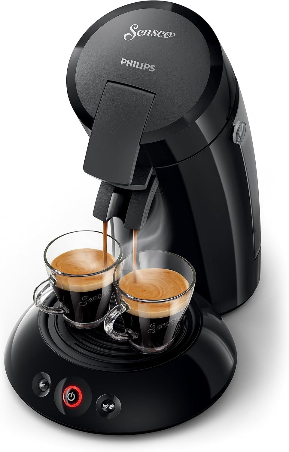 Philips Senseo Original coffee pad machine with Crema Plus, 1450 W, 0.7 liters, 21.3 x 31.5 x 33 cm, black (HD6553/67)
