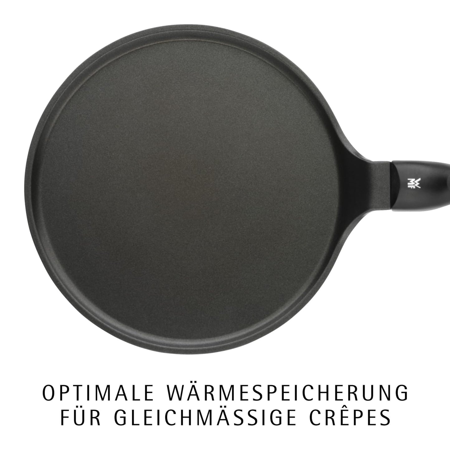 WMF Devil Crepe Pan Induction 27 cm, crepes pan, pancake pan with dough spreader and wooden scoop, cast aluminum coated - 570044291