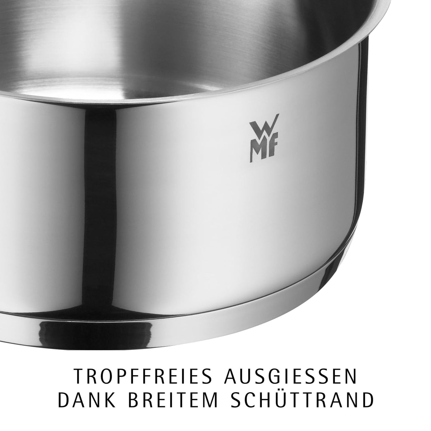 WMF Diadem Plus pot set induction 5-piece, cooking pot set with glass lid, Cromargan polished stainless steel, induction pot set uncoated - 0730356040