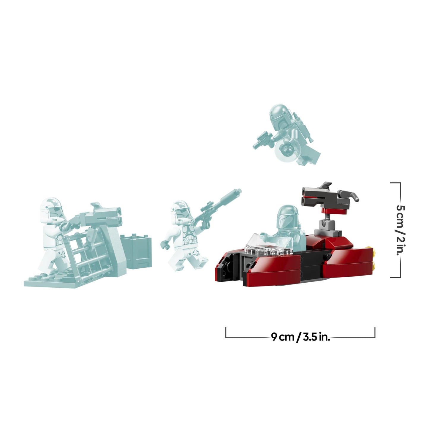 LEGO Star Wars 75449 Siege of Mandalore Battle Pack - action toy with 2 Mandalorians and 2 clone trooper minifigures as well as speeder bike and blasters - gift for children aged 6 and over & fans