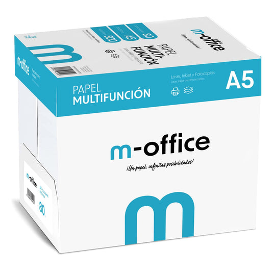 A5 Paper 80g 5 Pack of 500 Sheets Multifunction Paper for Inkjet and Laser Printers A5 Sheets 148 x 210mm Ideal for Office and Home m-office (2500 Sheets) - COM0593