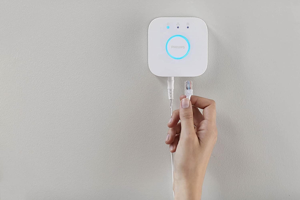Philips Hue Bridge 
 Standard control for Hue lighting systems, smart control center for managing Hue smart home lights, compatible with voice control and accessible via app from anywhere. - 929001180642