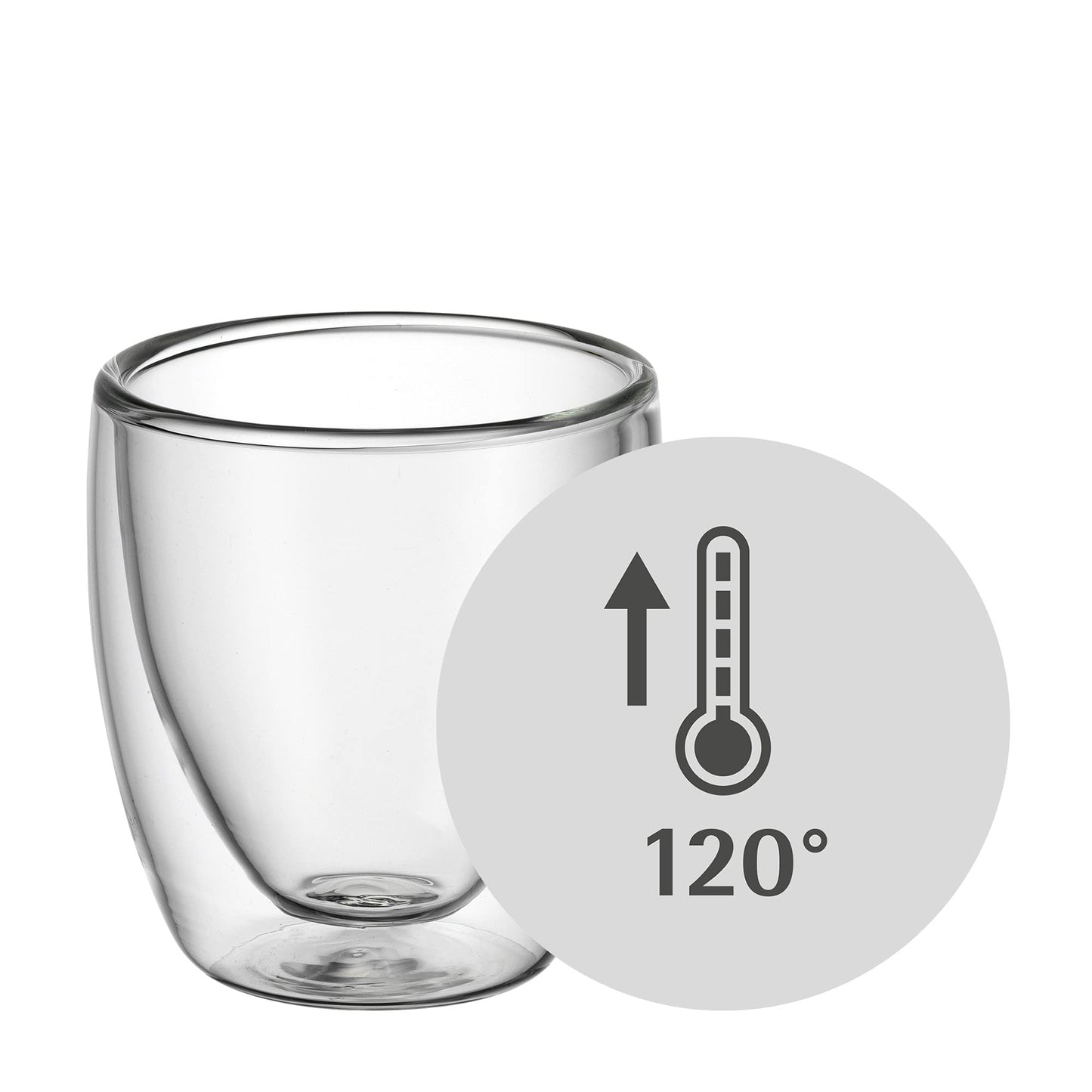 WMF Kult double-walled espresso cups glass set of 6, double-walled glasses 80ml, floating effect, thermal glasses, heat-resistant espresso glass - 901402000