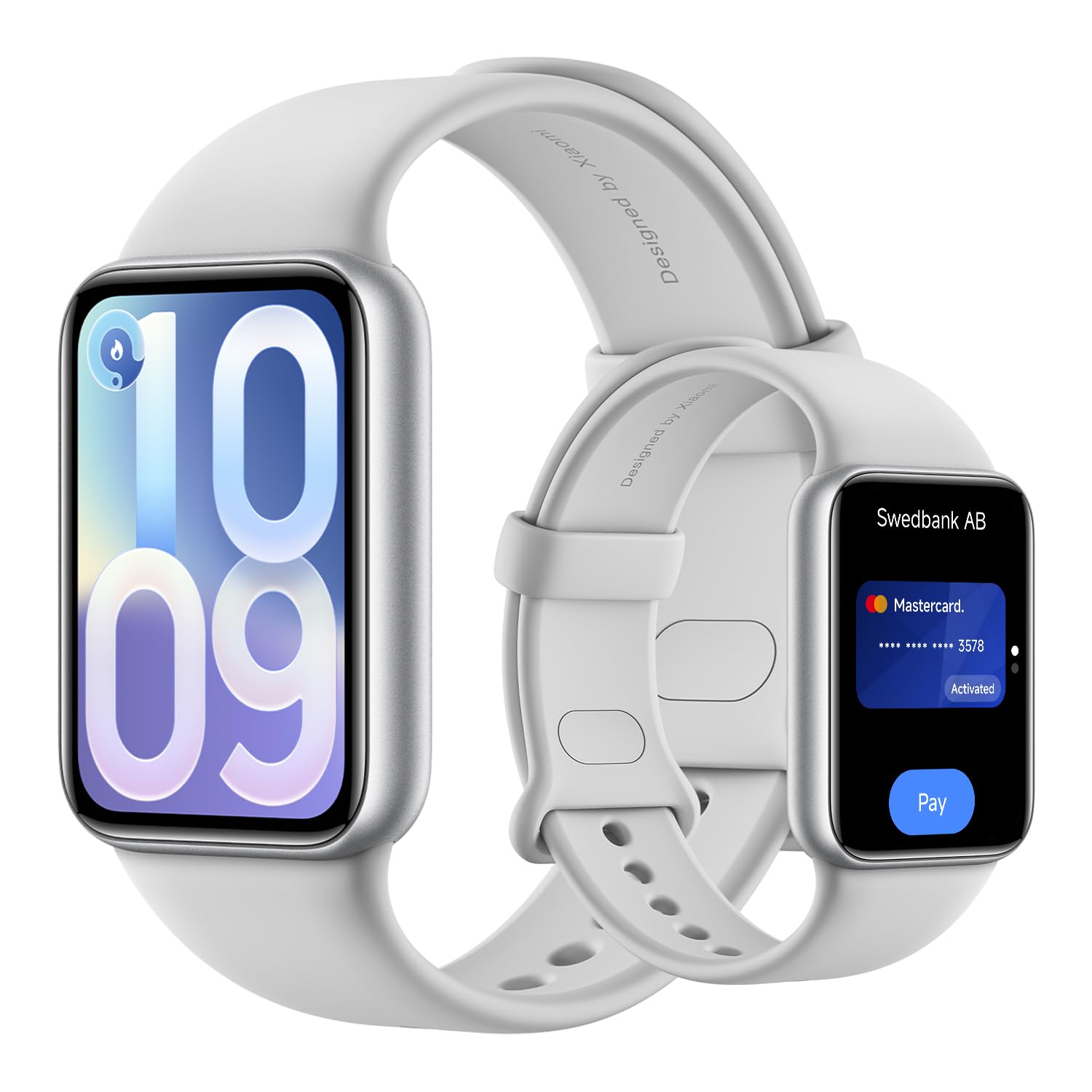 XIAOMI Smart Band 10 Pro NFC, watch-style fitness tracker for men and women, 1.74" AMOLED display, improved sleep algorithm, 21 days battery, Android & iOS, 150+ sports modes, GNSS, 5ATM, silver - M2559B1
