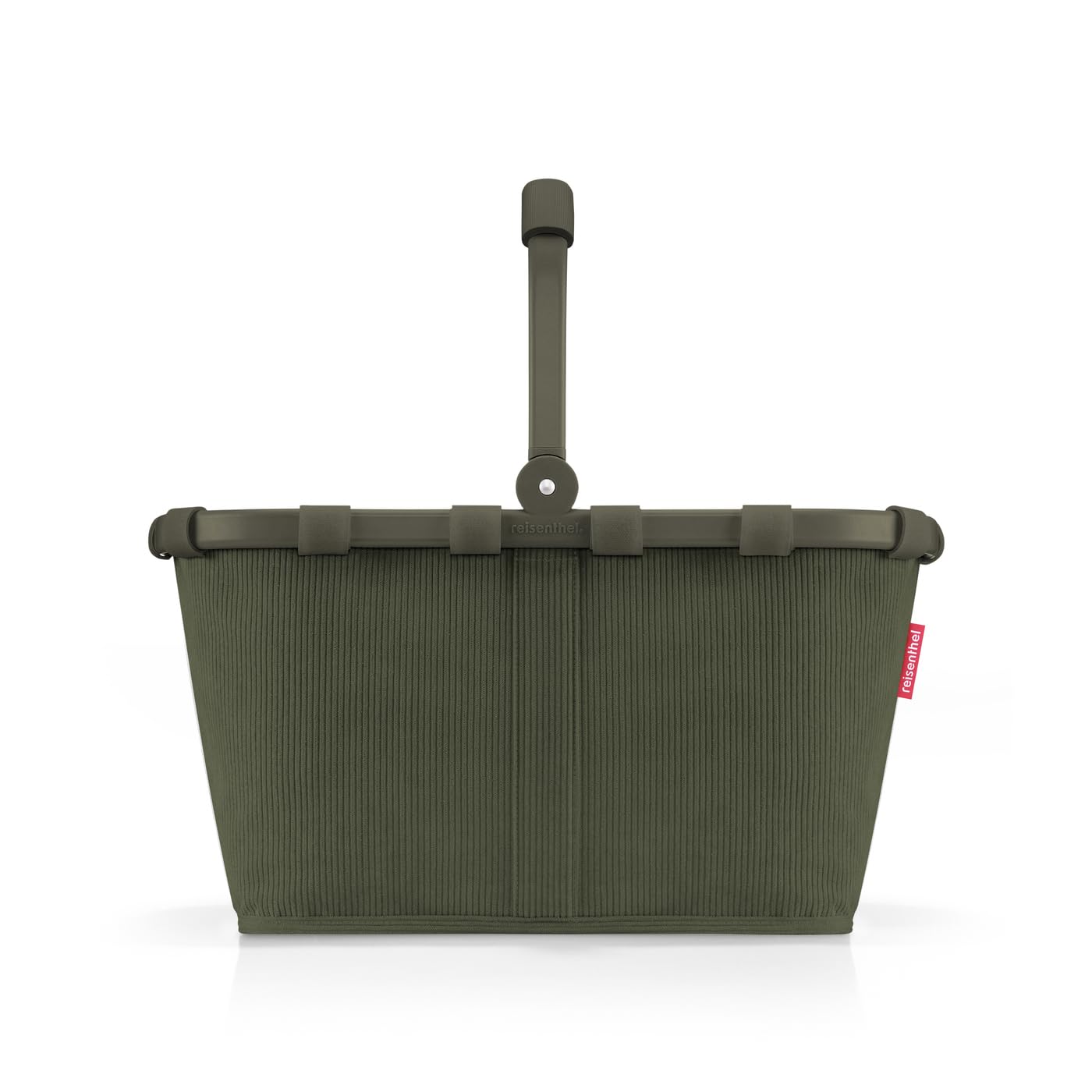 Reisenthel carrybag cord dark matcha – Stable shopping basket with lots of storage space and practical inner pocket – Elegant and water-repellent design - BK5057